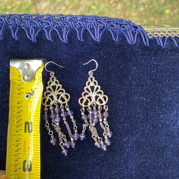 Set of 4 925 sterling silver filigree dangle earrings - Picture 4 of 13